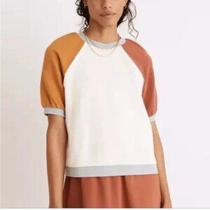 Madewell Colorblock Raglan Puff Sleeve Women's Top M